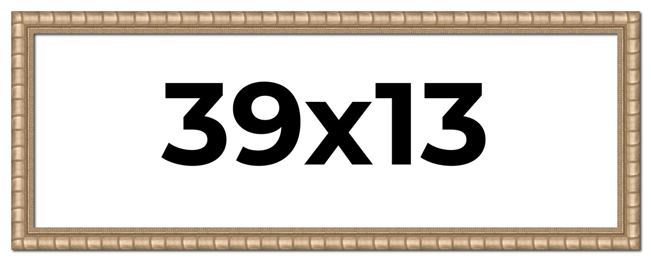 39x13 Modern Bamboo Picture Frame with UV-Resistant Acrylic & Acid Free Backing, Available in 5 Finishes - Gold, Silver, Brown, Black, and Natural